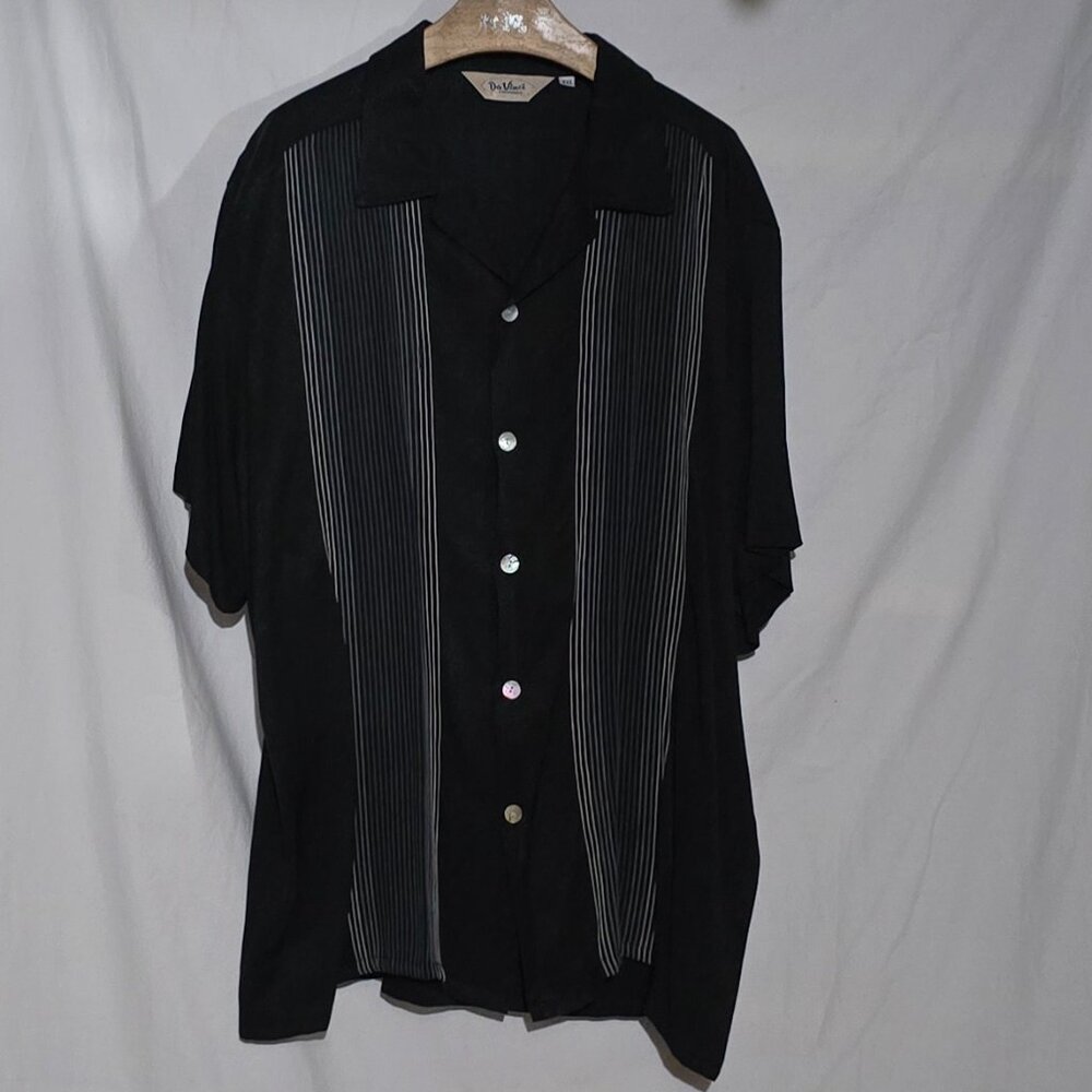 DaVinci California Made in USA SS BF Camp Shirt Gambino Voila Black XXL*